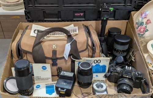 Minolta X-711 Camera & Assorted Lenses
