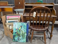 Desk, Artwork, & Chair