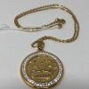 Yellow Metal Necklace & Colorless Simulant Chanel Pendant (Dayton, NJ)