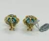Pair 14K Gold & Blue Topaz & Diamond Earrings (Dayton, NJ) - 2