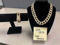 Silver Bar, Gold Flakes, Gold Tone Necklace, Gold & Diamond Earrings (Riverside, CA)