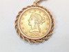 14K Gold Necklace w/ Liberty Head Coin - 2