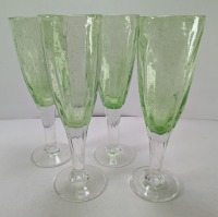 (4) Green Val De Pome Chritophe Saba Biot Glasses