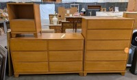 Vintage Modern Blonde Wood Bedroom Set