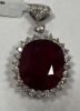 18K White Gold, Ruby & Diamond Pendant (Pompano Beach, FL)
