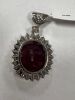 18K White Gold, Ruby & Diamond Pendant (Pompano Beach, FL) - 3