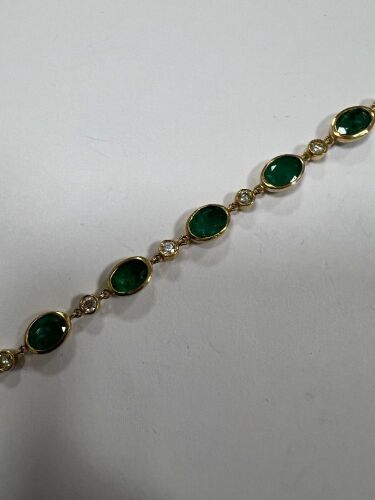 18KY, Emerald & Diamond Bracelet (Pompano Beach, FL)
