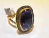 24K Plated Sterling, Diamond & Amethyst Ring (Pompano Beach, FL) - 5