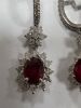 18KW, Ruby & Diamond Cluster Earrings (Pompano Beach, FL) - 2