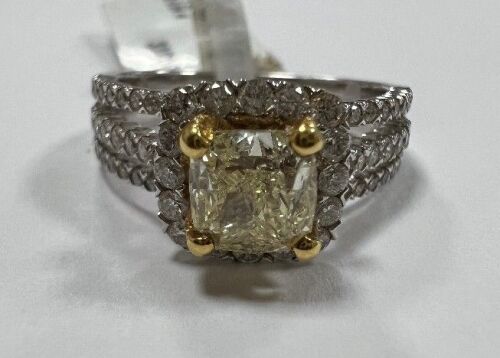 18KW, Yellow & Clear Diamond Ring (Pompano Beach, FL)