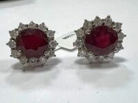 18KW, Ruby & Diamond Earrings (Pompano Beach, FL)