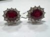 18KW, Ruby & Diamond Earrings (Pompano Beach, FL)