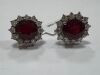 18KW, Ruby & Diamond Earrings (Pompano Beach, FL) - 5
