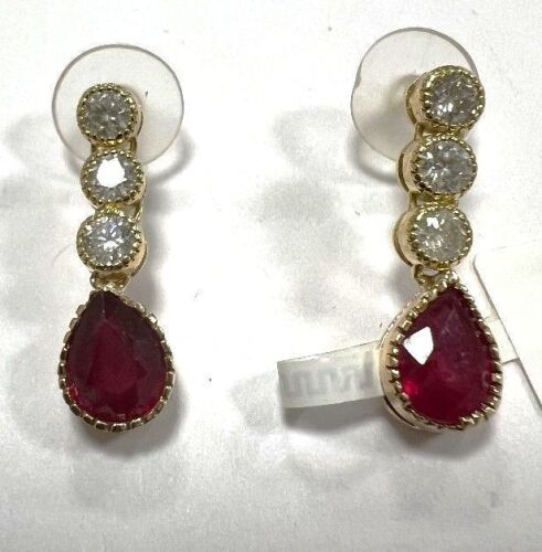 18KY, Ruby & Diamond Earrings (Pompano Beach, FL)