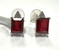 18KW, Ruby & Diamond Earrings (Pompano Beach, FL)