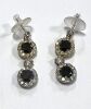 18K Two-Tone, Black & Clear Diamond Earrings (Pompano Beach, FL) - 3