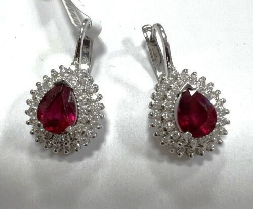 18KW, Ruby & Diamond Earrings (Pompano Beach, FL)