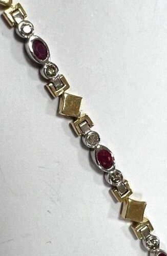 18K Two-Tone Ruby & Diamond Bracelet (Pompano Beach, FL)