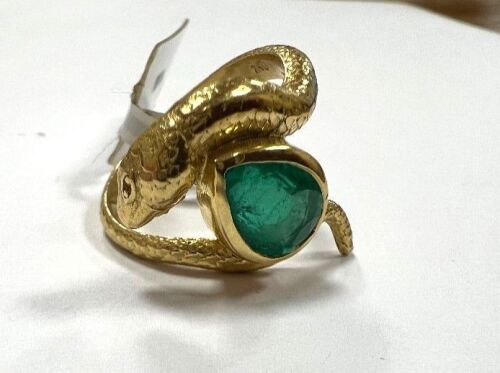 18KY & Emerald Snake Ring (Pompano Beach, FL)