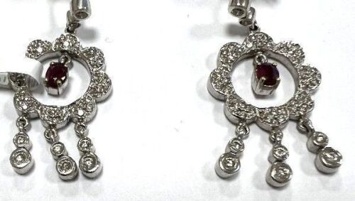 18KW, Ruby & Diamond Earrings (Pompano Beach, FL)