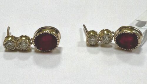 18KY, Ruby & Diamond Earrings (Pompano Beach, FL)