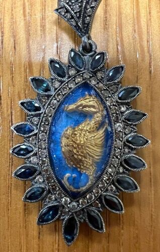 Arto Karaman 24KY Plated, Sapphire & Diamond Pendant w/ Chain (Pompano Beach, FL)