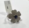 14KW, Blue Sapphire & Diamond Flower Ring (Pompano Beach, FL) - 3