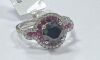 18KW, Ruby, Black & Clear Diamond Ring (Pompano Beach, FL)