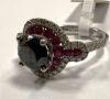 18KW, Ruby, Black & Clear Diamond Ring (Pompano Beach, FL) - 3