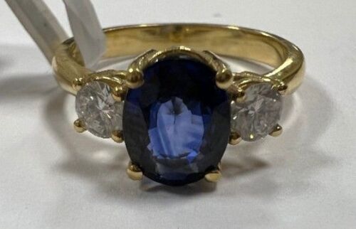 18KY, Blue Sapphire & Diamnd Ring (Pompano Beach, FL)