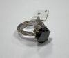 18KW & Black diamond Solitaire Ring (Pompano Beach, FL) - 3
