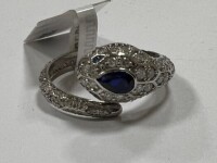 18K Gold, Blue Sapphire & Diamond Snake Ring (Pompano Beach, FL)
