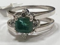 18K Gold, Emerald, Sapphire & Diamond Ring (Pompano Beach, FL)