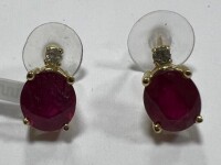 18K Gold, Ruby & Diamond Earrings (Pompano Beach, FL)