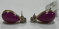 18K Gold, Ruby & Diamond Earrings (Pompano Beach, FL)