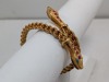 22K Yellow Gold Snake Bangle/Bracelet w/ (8) Ruby's & (3) Turquoise - 2