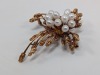 14K Yellow Gold Pearl Brooch/Pin - 2