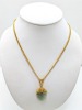 18K Yellow Gold Jade Heart Necklace