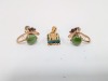18K Yellow Gold Twist Back Earrings & Pendant