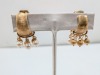 14K Yellow Gold Clip On Earrings w/ Faux Pearls - 4