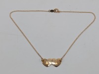 14K Yellow Gold Double Heart "M" Monogrammed Bracelet