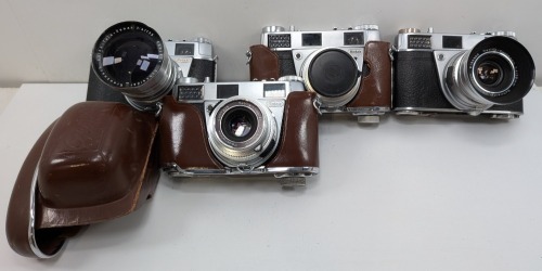 (4) Kodak Cameras & Assorted Lenses