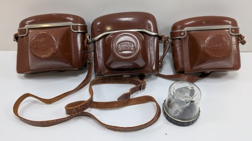 (3) Braun Camera & Lenses