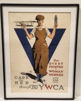 Adolph Treidler American Lithograph Co. "For Every Fighter a Woman Worker" Poster